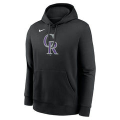 Black Colorado Rockies Nike Logo Club Fleece Hoodie