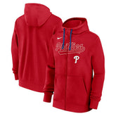 Red Philadelphia Phillies Nike Knockout Script Full-Zip Hoodie