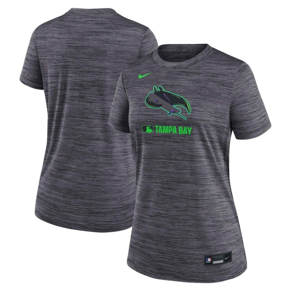 Charcoal Tampa Bay Rays Nike Women's Authentic Collection City Connect Velocity Dri-FIT T-Shirt