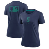 Navy Seattle Mariners Nike Women's Authentic Collection Early Work Tri-Blend T-Shirt
