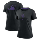 Black Colorado Rockies Nike Women's Authentic Collection Early Work Tri-Blend T-Shirt