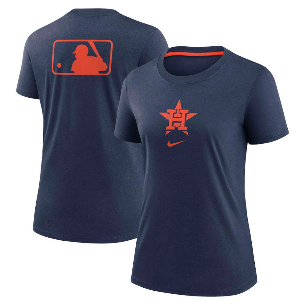 Navy Houston Astros Nike Women's Authentic Collection Early Work Tri-Blend T-Shirt