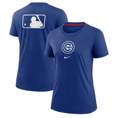 Royal Chicago Cubs Nike Women's Authentic Collection Early Work Tri-Blend T-Shirt