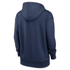 Navy Los Angeles Angels Nike Women's Authentic Collection Lockup Alternate Logo Therma Hoodie