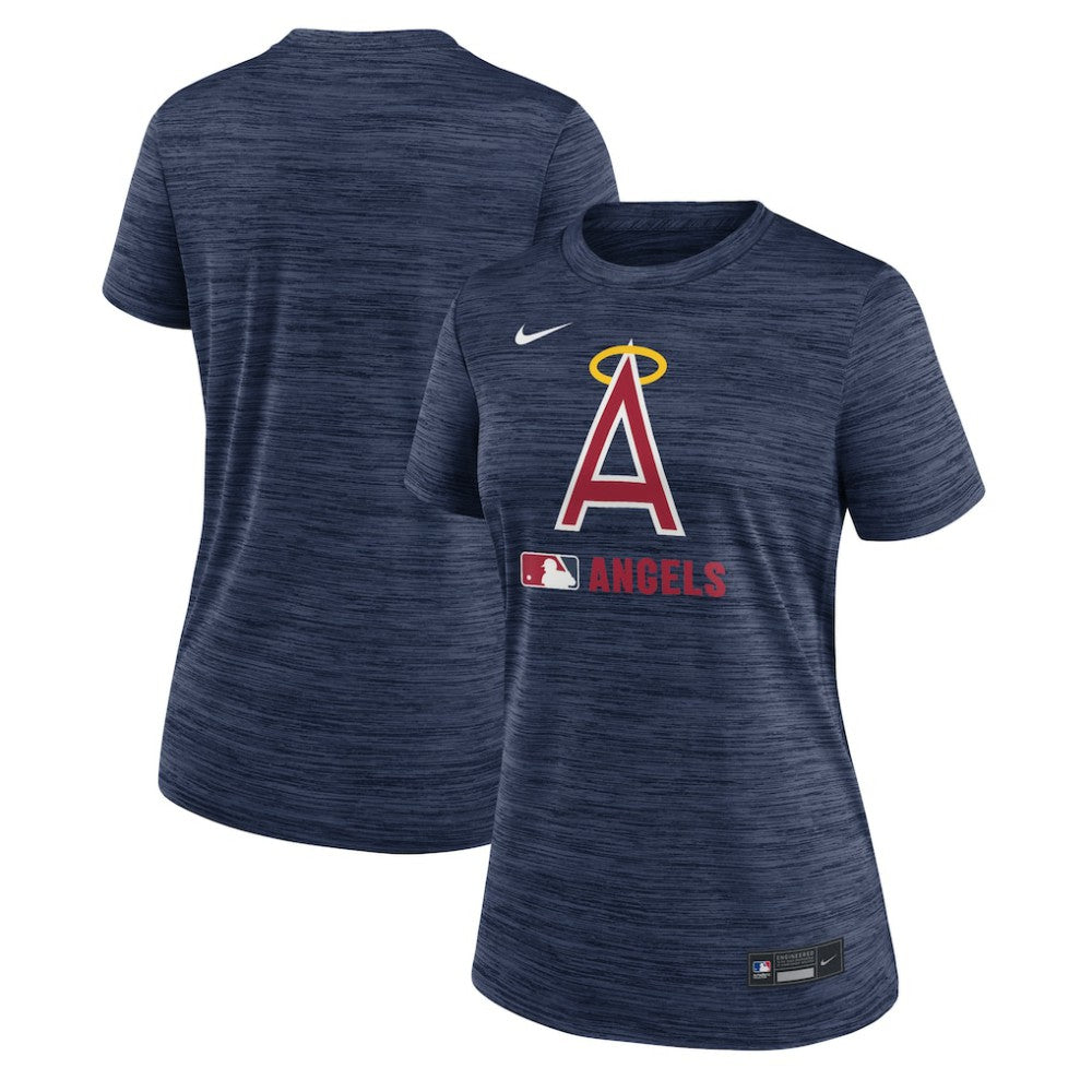 Navy Los Angeles Angels Nike Women's Authentic Collection Alternate Logo Velocity Dri-FIT T-Shirt