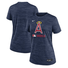 Navy Los Angeles Angels Nike Women's Authentic Collection Alternate Logo Velocity Dri-FIT T-Shirt