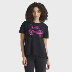 Black Miami Marlins Nike Women's 2025 City Connect Flowy Fashion Tri-Blend Dri-FIT T-Shirt