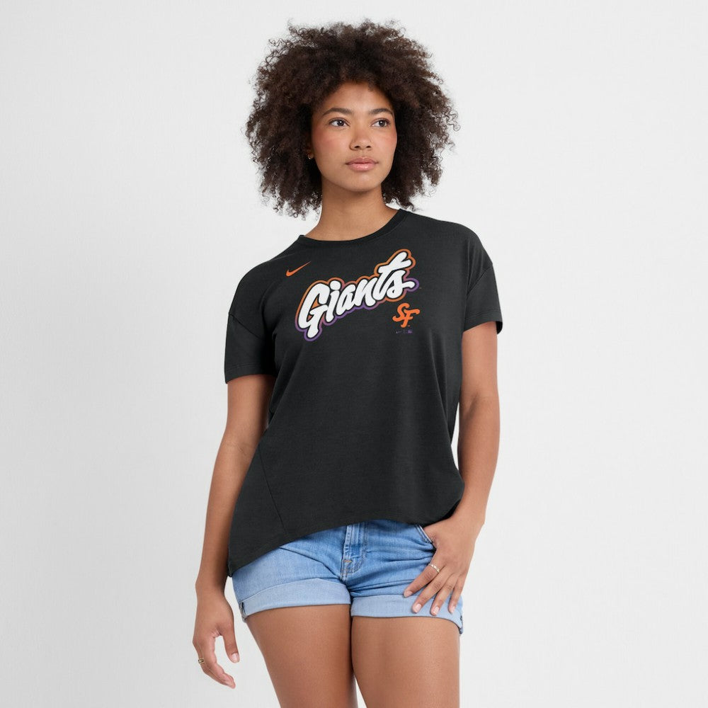 Black San Francisco Giants Nike Women's 2025 City Connect Flowy Fashion Tri-Blend Dri-FIT T-Shirt