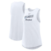 White Los Angeles Dodgers Nike Women's City Connect Tricode High Neck Dri-FIT Tank Top