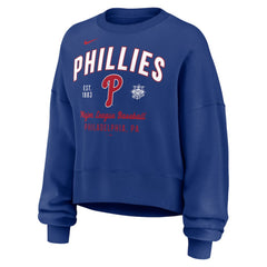 Royal Philadelphia Phillies Nike Women's Oversized High Hip Pullover Sweatshirt