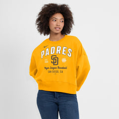 Gold San Diego Padres Nike Women's Oversized High Hip Pullover Sweatshirt