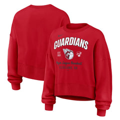 Red Cleveland Guardians Nike Women's Oversized High Hip Pullover Sweatshirt