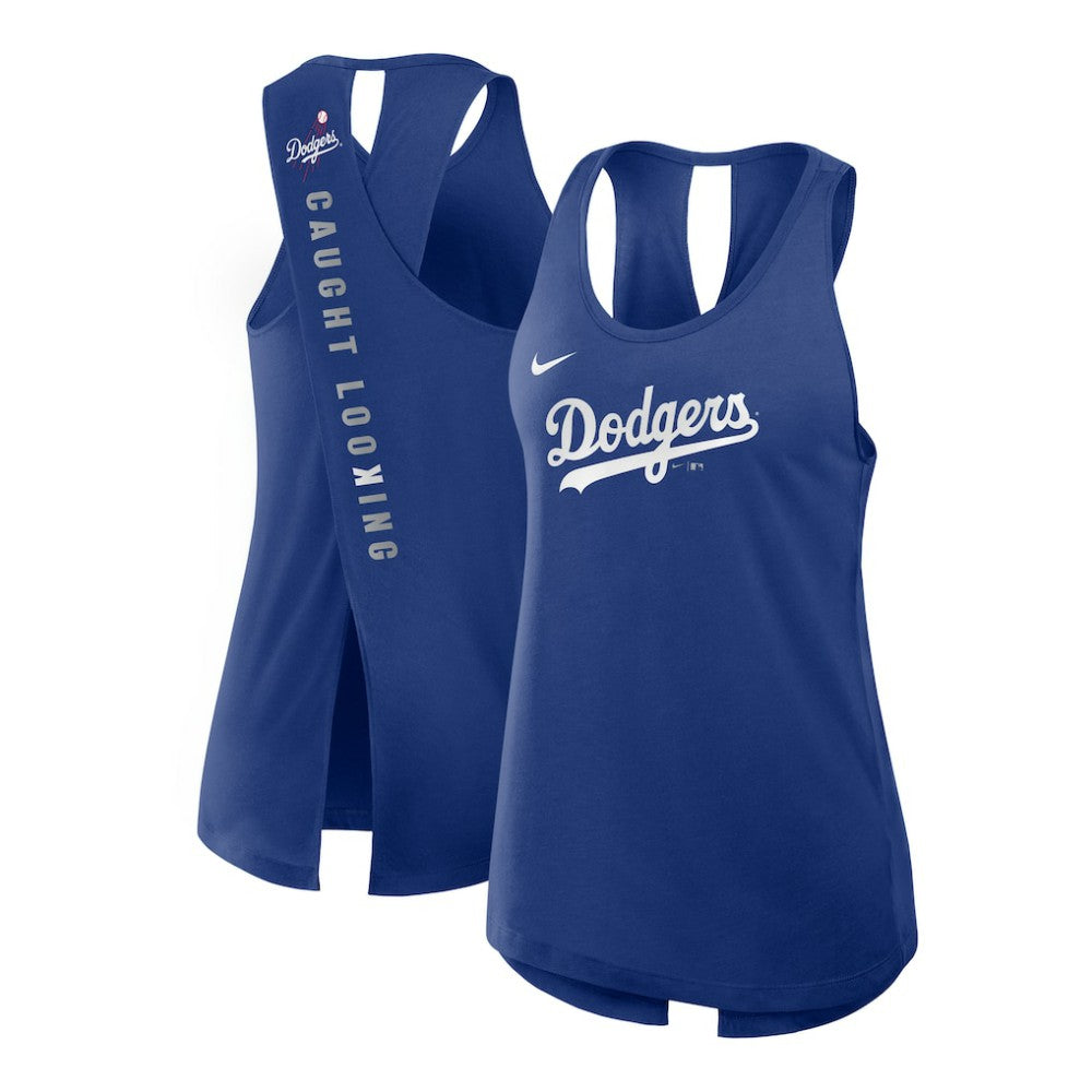 Royal Los Angeles Dodgers Nike Open-Back Crisscross Dri-FIT Tank Top