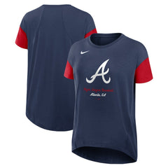 Navy Atlanta Braves Nike Women's Flowy Fashion Tri-Blend Dri-FIT T-Shirt