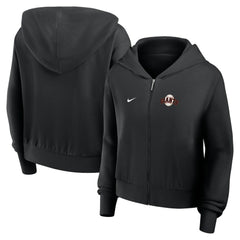 Black San Francisco Giants Nike Women's Cropped Chill Full-Zip Hoodie