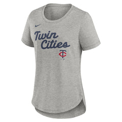 Heather Gray Minnesota Twins Nike Women's Script Tri-Blend T-Shirt