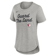 Heather Gray Cleveland Guardians Nike Women's Script Tri-Blend T-Shirt