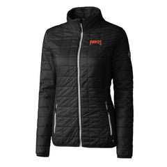Black Pittsburgh Pirates Cutter & Buck Women's Rainier PrimaLoft Eco Insulated Full-Zip Puffer Jacket