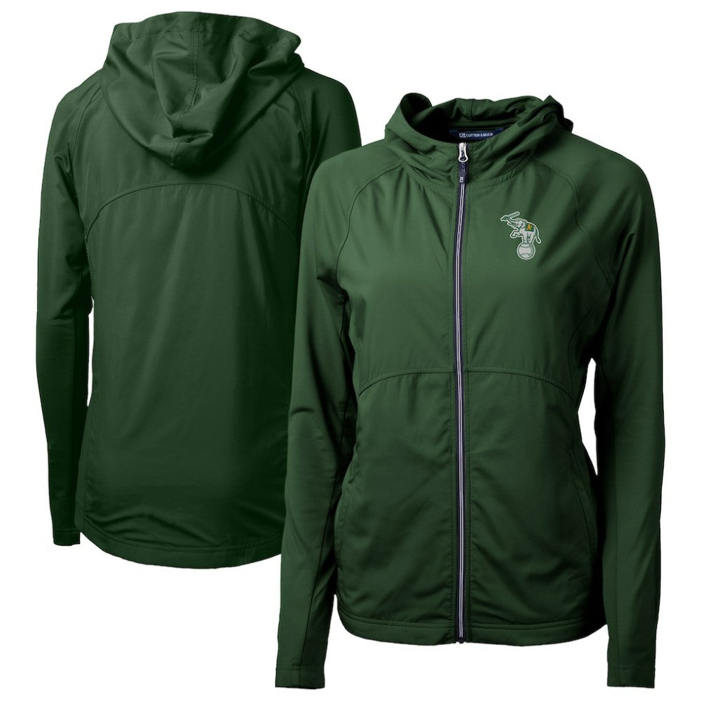 Green Athletics Cutter & Buck Women's Adapt Eco Knit Hybrid Recycled Full-Zip Hoodie