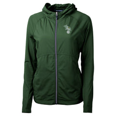 Green Athletics Cutter & Buck Women's Adapt Eco Knit Hybrid Recycled Full-Zip Hoodie