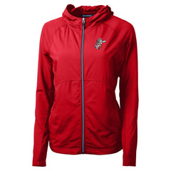 Red Cincinnati Reds Cutter & Buck Women's Cooperstown Collection Adapt Eco Knit Hybrid Recycled Full-Zip Hoodie