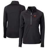 Black Baltimore Orioles Cutter & Buck Women's DryTec Adapt Eco Knit Stretch Recycled Raglan Half-Zip Top