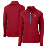 Red Detroit Tigers Cutter & Buck Women's Americana DryTec Adapt Eco Knit Stretch Recycled Raglan Half-Zip Top