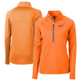 Orange Detroit Tigers Cutter & Buck Women's DryTec Adapt Eco Knit Stretch Recycled Raglan Half-Zip Top