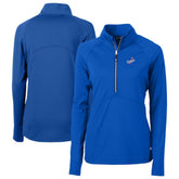 Royal Los Angeles Dodgers Cutter & Buck Women's DryTec Adapt Eco Knit Stretch Recycled Raglan Half-Zip Top
