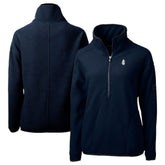 Navy Chicago Cubs Cutter & Buck Women's Cooperstown Collection Cascade Eco Sherpa Fleece Half-Zip Pullover Jacket
