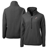 Charcoal Cincinnati Reds Cutter & Buck Women's Cooperstown Collection Cascade Eco Sherpa Fleece Half-Zip Pullover Jacket