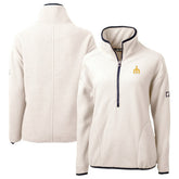 Cream Seattle Mariners Cutter & Buck Women's Cascade Eco Sherpa Fleece Half-Zip Pullover Jacket
