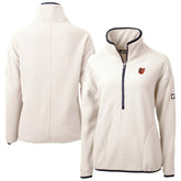 Cream Baltimore Orioles Cutter & Buck Women's Cascade Eco Sherpa Fleece Half-Zip Pullover Jacket