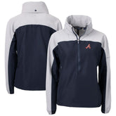 Navy Atlanta Braves Cutter & Buck Women's Charter Eco Recycled Half-Zip Anorak Jacket