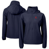 Navy Boston Red Sox Cutter & Buck Women's Charter Eco Recycled Half-Zip Anorak Jacket
