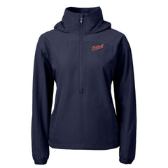 Navy Detroit Tigers Cutter & Buck Women's Charter Eco Recycled Half-Zip Anorak Jacket