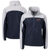Navy Detroit Tigers Cutter & Buck Women's Charter Eco Recycled Half-Zip Anorak Jacket