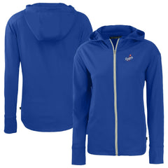 Royal Los Angeles Dodgers Cutter & Buck Women's Daybreak Eco Recycled Full-Zip Hoodie Jacket