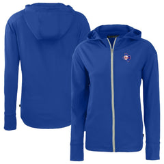 Royal Texas Rangers Cutter & Buck Women's Cooperstown Collection Daybreak Eco Recycled Full-Zip Hoodie Jacket