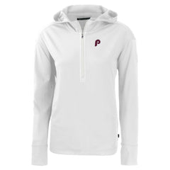 White Philadelphia Phillies Cutter & Buck Women's Daybreak Eco Recycled Half-Zip Hoodie