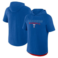 Royal Texas Rangers Fanatics Clubhouse Optimal Play Raglan Hoodie T-Shirt