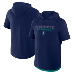 Navy Seattle Mariners Fanatics Clubhouse Optimal Play Raglan Hoodie T-Shirt
