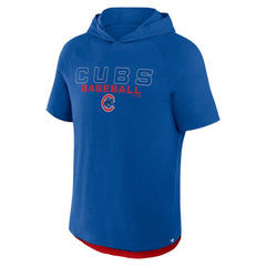Royal Chicago Cubs Fanatics Clubhouse Optimal Play Raglan Hoodie T-Shirt