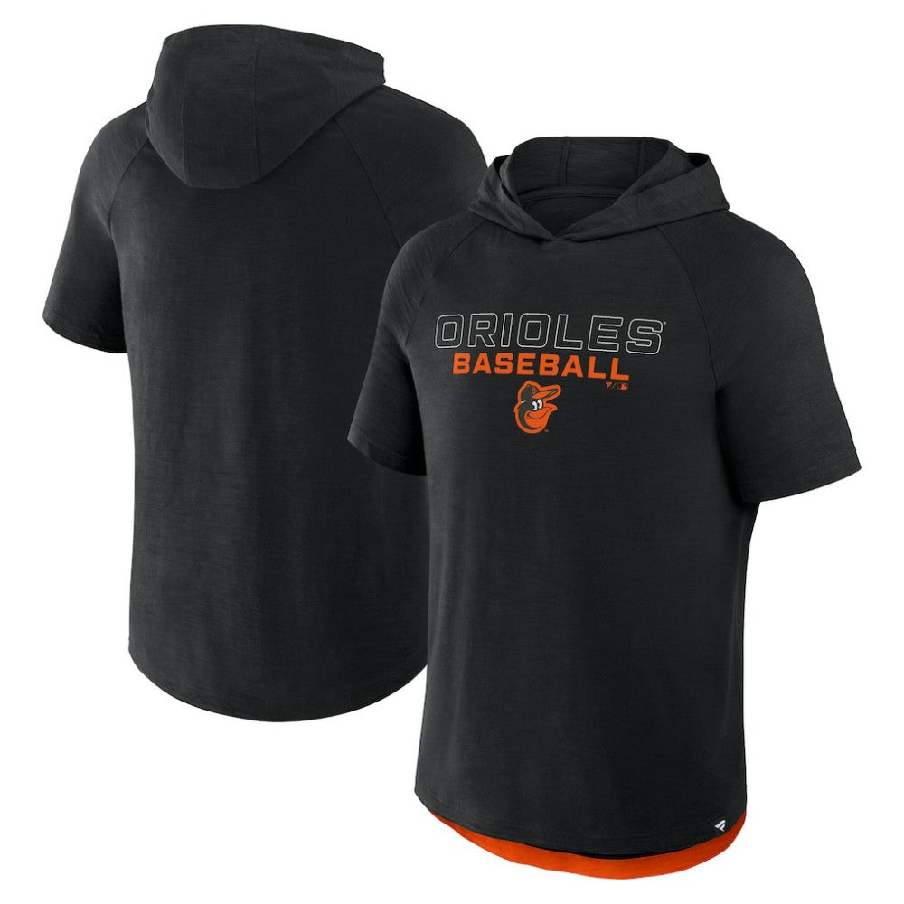 Black Baltimore Orioles Fanatics Clubhouse Optimal Play Raglan Hoodie T-Shirt