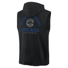 Black Chicago Cubs Fanatics Fire Speed Sleeveless Pullover Hoodie