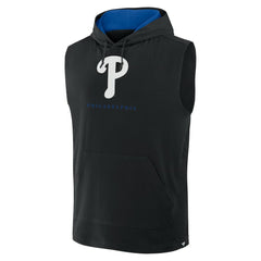 Black Philadelphia Phillies Fanatics Fire Speed Sleeveless Pullover Hoodie