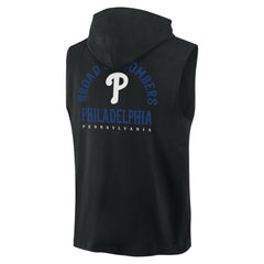 Black Philadelphia Phillies Fanatics Fire Speed Sleeveless Pullover Hoodie