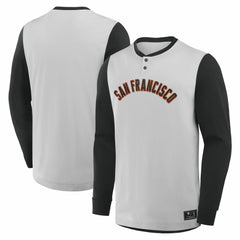 Gray/Black San Francisco Giants Fanatics Clubhouse Long Sleeve Henley Shirt