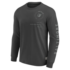 Charcoal Baltimore Orioles Fanatics Elements Future Ground Tonal Info Long Sleeve T-Shirt