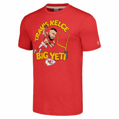 Travis Kelce Homage Unisex Caricature Player Tri-Blend T-Shirt - Kansas City Chiefs T-shirts